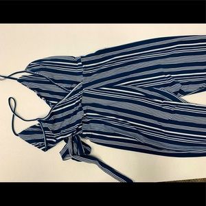 Blue & White Stripped Romper. SUPER soft! Size Medium
